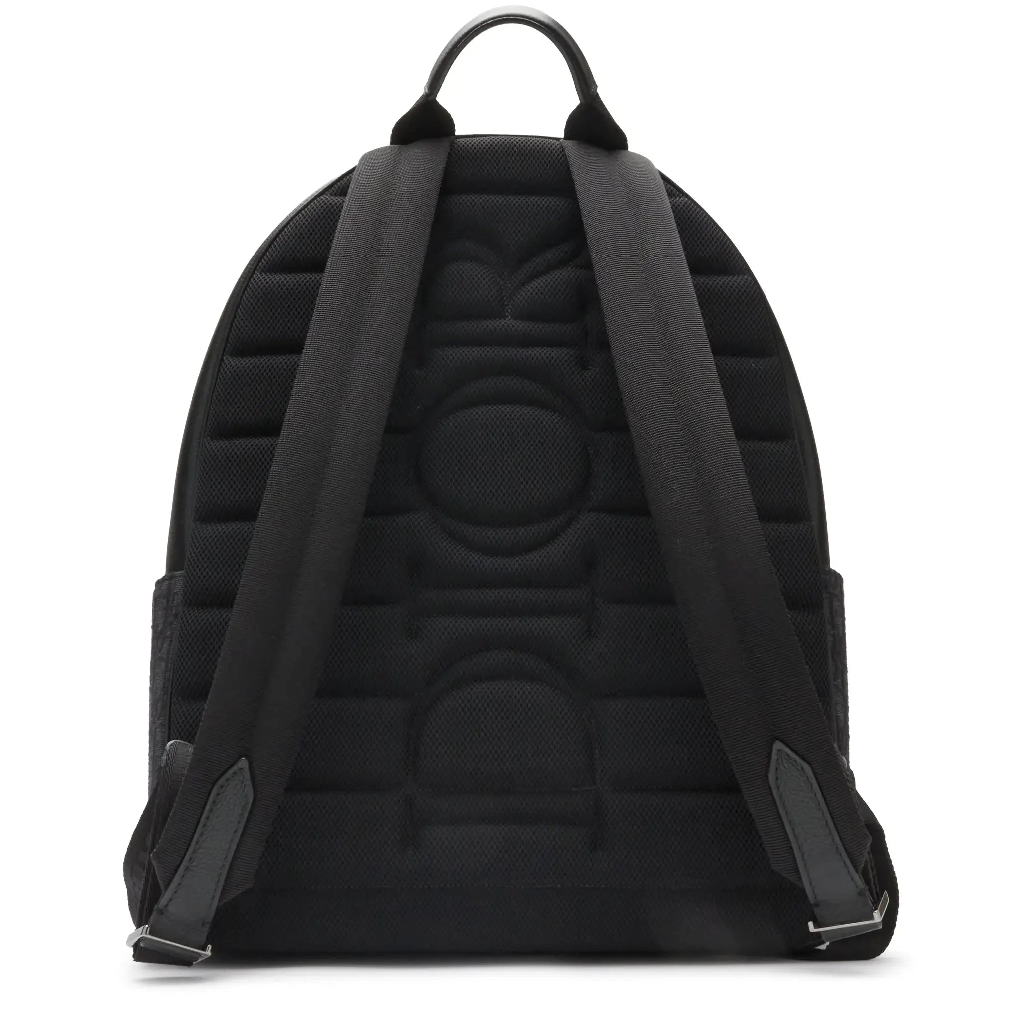 Back View of Preloved - Dior Oblique Jacquard And Grained Calfskin Black Saddle Backpack